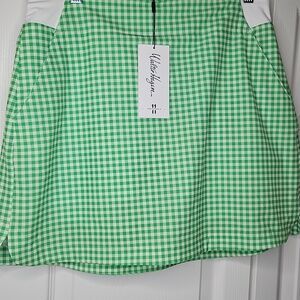 NWT Walter Hagen Performance 11 Knit Skort Green And White Checks Size M